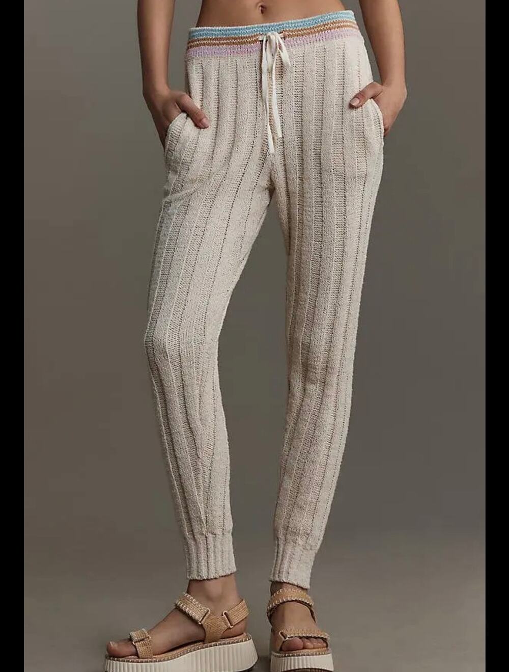 New L space X Anthropologie Ivy knit pants joggers size small